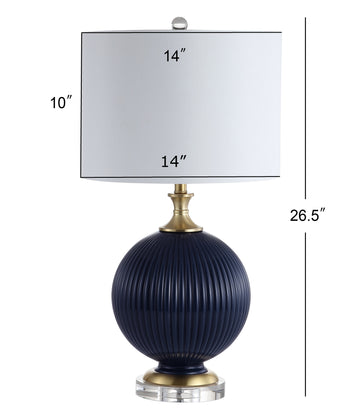Lucette 26.5" Glass/Crystal LED Table Lamp - JONATHAN Y